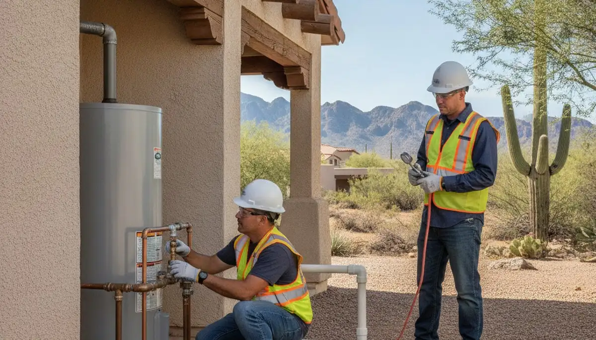 Glendale, AZ plumber repairing a residential plumbing issue for a local plumbing repair service