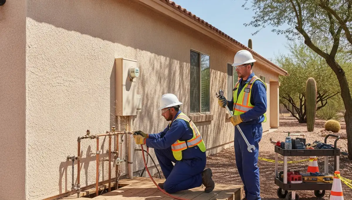 Glendale, AZ plumber for emergency pipe repair and leak detection on a service call