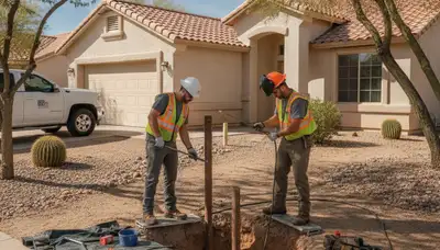 Plumber repairing a leak in Glendale, AZ for plumbing repair service