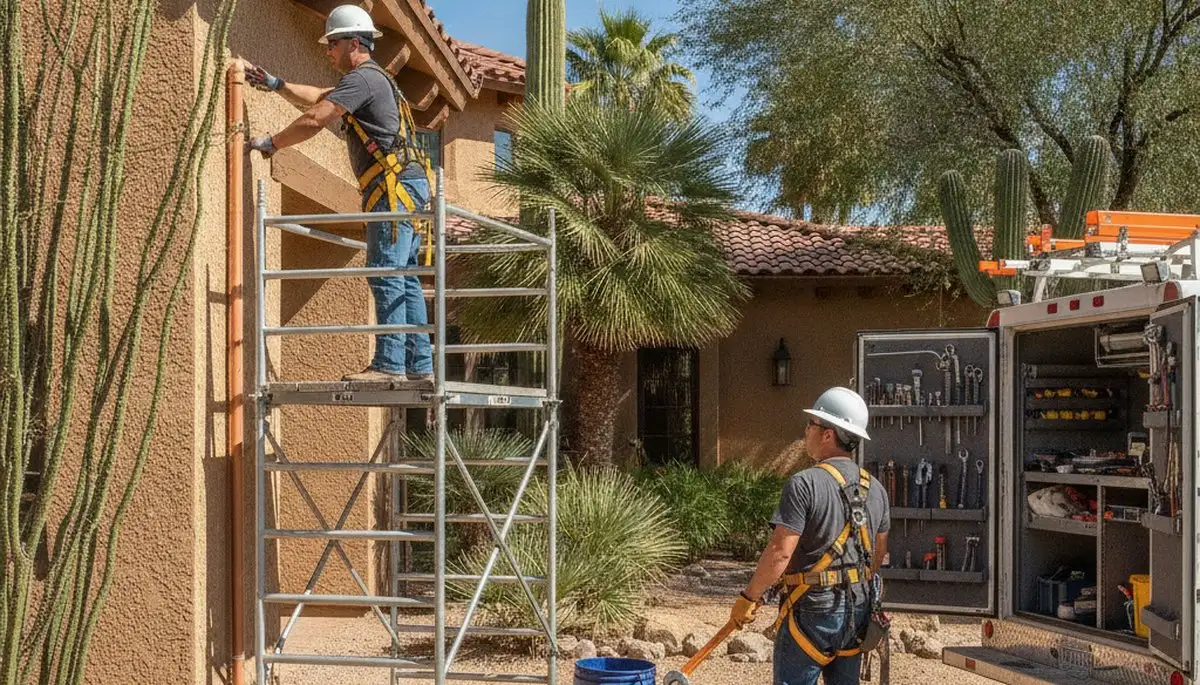 Professional Glendale, AZ plumber repairing a sink for residential plumbing service