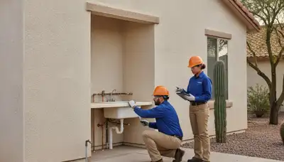 Glendale, AZ plumber repairing a residential pipe leak for plumbing repair service