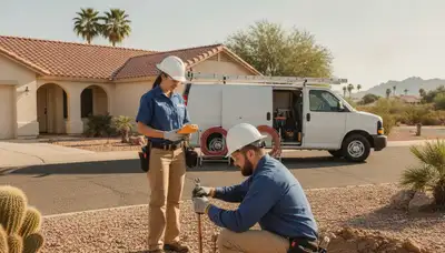 Plumber repairing pipe in Glendale, AZ for residential plumbing service