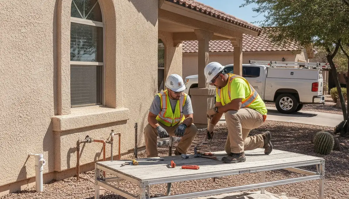 Glendale, AZ plumber repairing a residential plumbing issue for fast local service