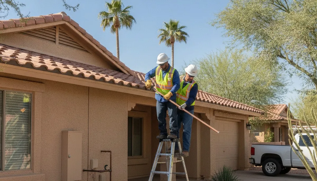Plumber repairing a leak in Glendale, AZ, for residential plumbing service