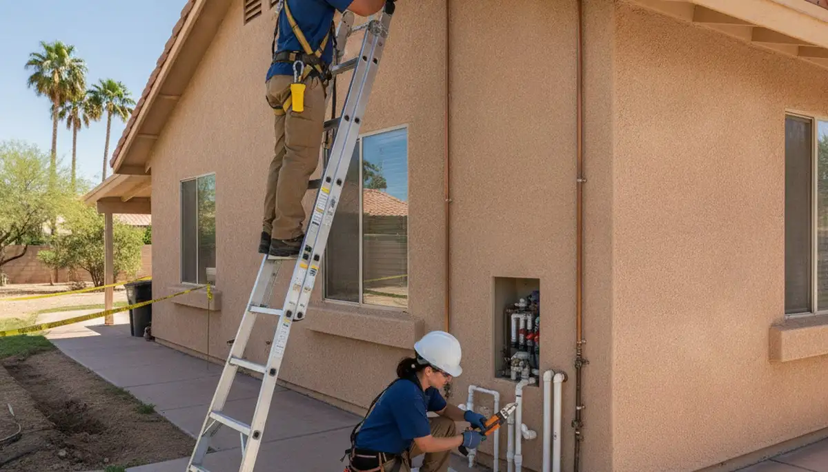 Plumbing repair technician serving Glendale, AZ for residential leak and pipe repair services