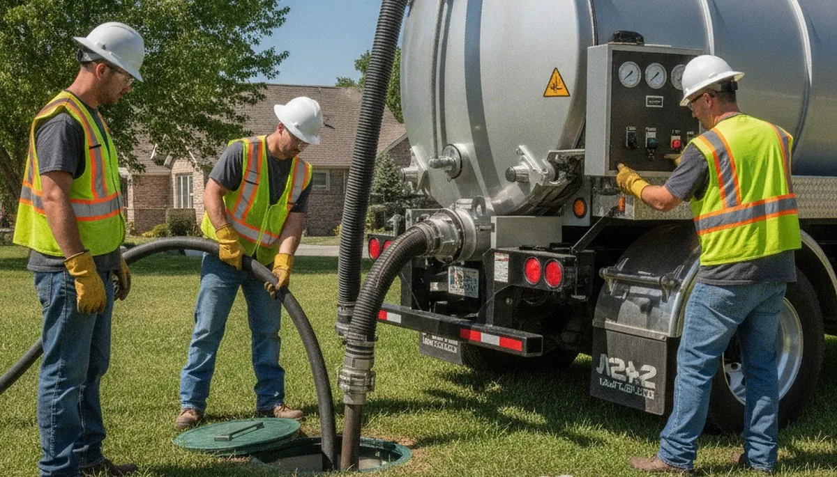 Septic pumping service truck for Glendale, AZ homes by On Call Plumbers