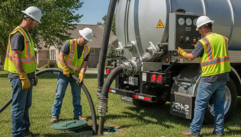 Septic pumping service truck for Glendale, AZ homes by On Call Plumbers