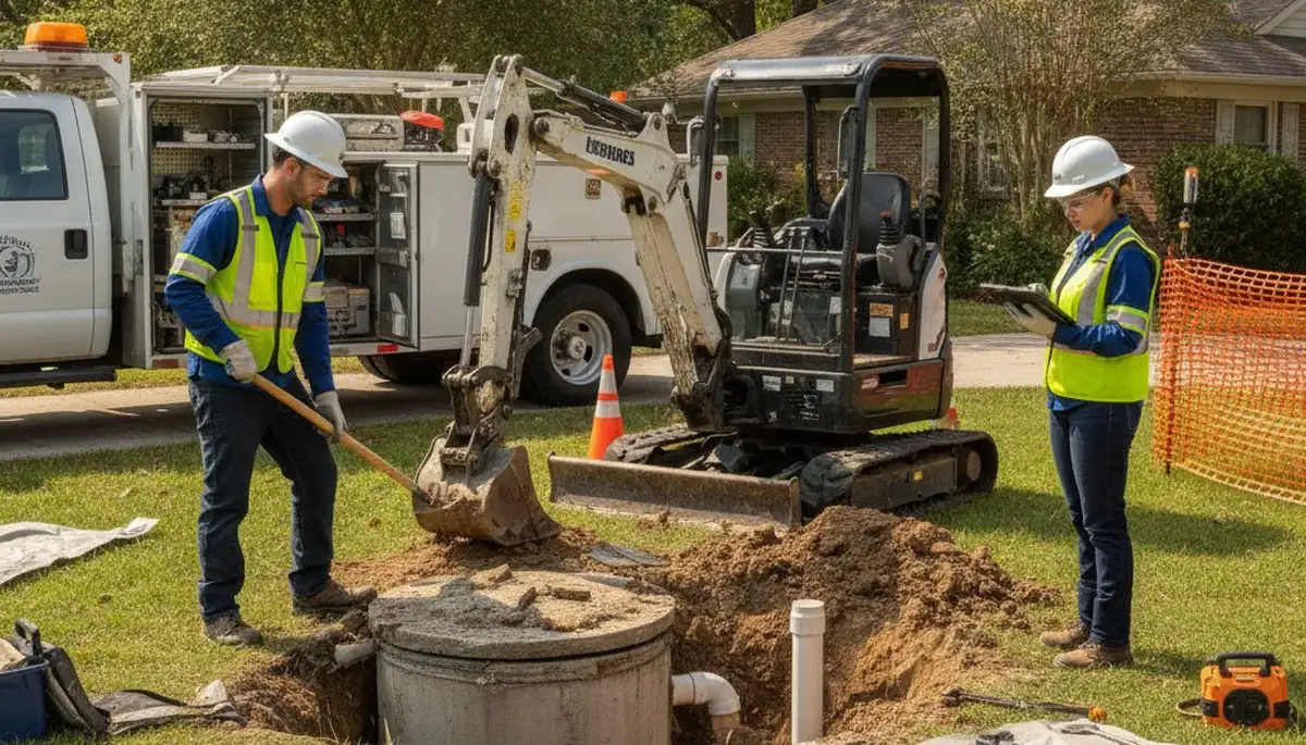 Septic repair service truck in Glendale, AZ for home drainage and system inspections