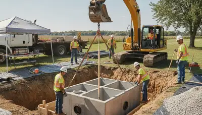 Septic tank installation by Glendale, AZ plumbers for homes on a residential service call