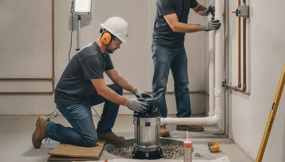 Sump pump installation for Glendale, AZ homes by On Call Plumbers to protect against monsoon runoff