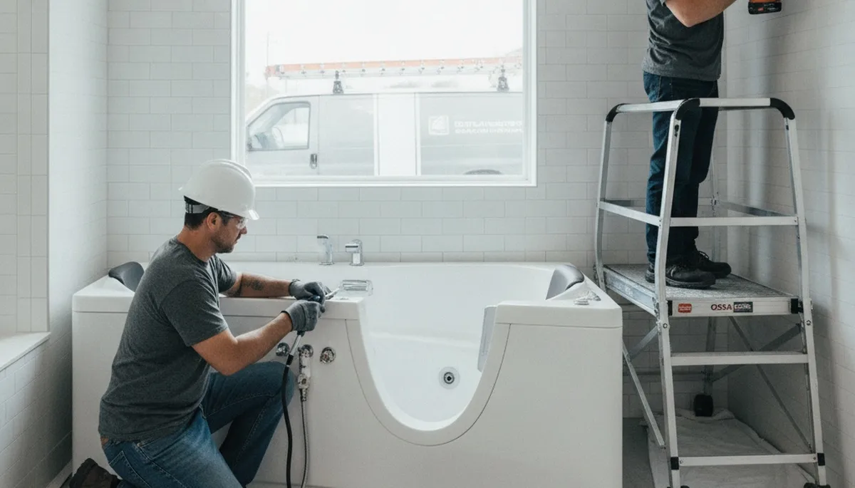 Walk in tub installation for Glendale, AZ home by local plumbing repair professionals