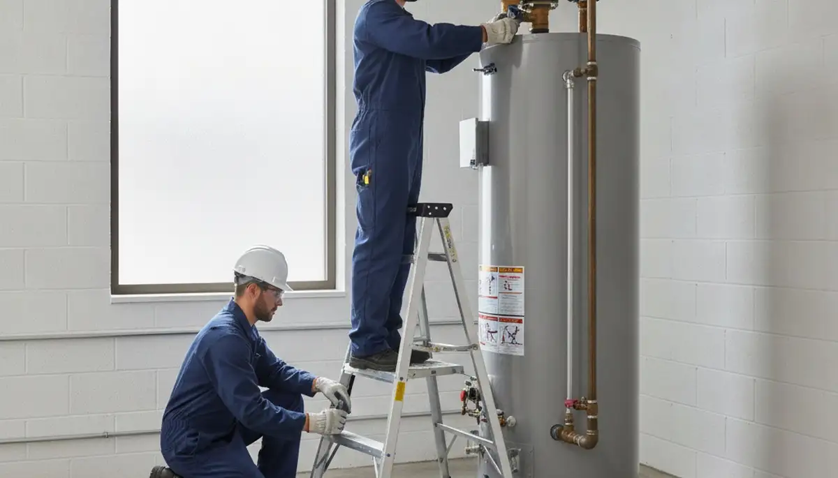Glendale, AZ plumber repairing a water heater for reliable home hot water service